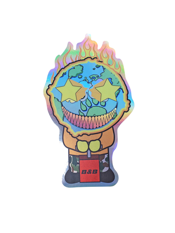 This Burning Man sticker will look good on just about anything you own. Holographic & long lasting!   Size: 3.66" x 6.28"  Material: Permanent Holographic 