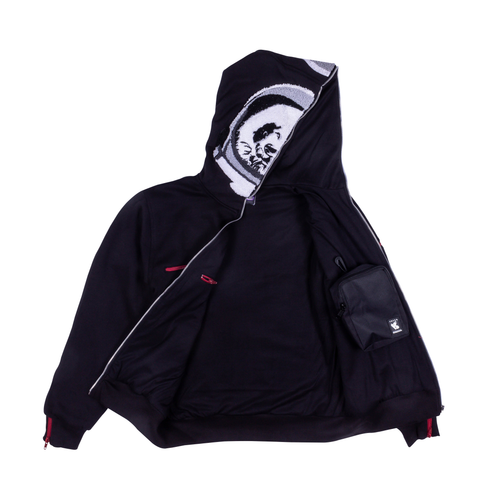 FTW Moon Rocks Zip Up Hoodie. Cut & Sewn, premium cotton. Side arm pocket. 2 stealth pockets. Removable storage bag (smell proof). Zippers on both sleeves. Chenille embroidered panda head, rubber PVC patch, and embroidery on back. 2 woven brand labels. This will be your go to hoodie for the fall/winter!