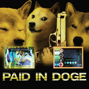 What's more fun than HODLING Dogecoin? How about HOLDING your very own Dogecoin trading card! Limited to 400, these super dope, super rare holographic prizm style cards are individually numbered & delivered in a soft sleeve + plastic top loader, to keep it protected and in mint condition. To the Moon!!!