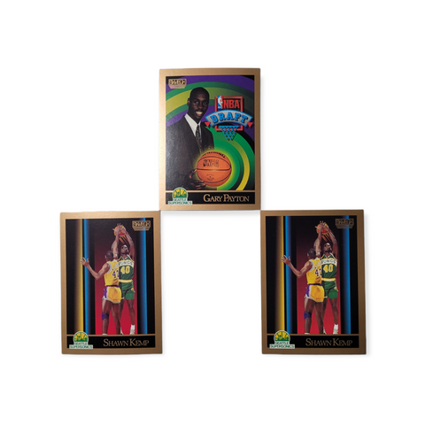 Three Card Lot/Bundle - 1 Gary Payton #365 RC + 2 Shawn Kemp #268's !!