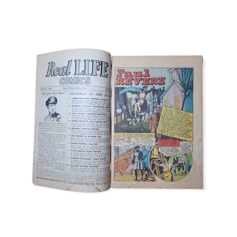 Real Life Comics #34 August Paul Revere, James Stewart, Irving Berlin G (1946)