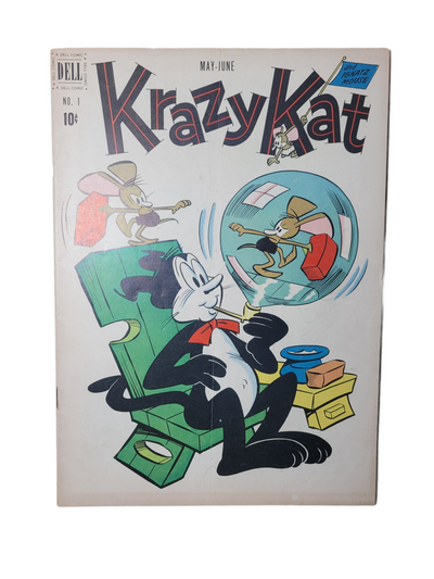 Vintage 1951 KRAZY KAT #1 COMIC BOOK 10 Cent Dell Comic May-June (1951)