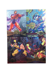1995 Fleer Marvel Metal Inaugural Edition 4 Card Uncut Promo Sheet Marvel Comics