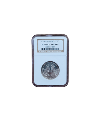 2008 S BALD EAGLE 50C NGC GRADED BY NGC PF69 ULTRA CAMEO CLAD